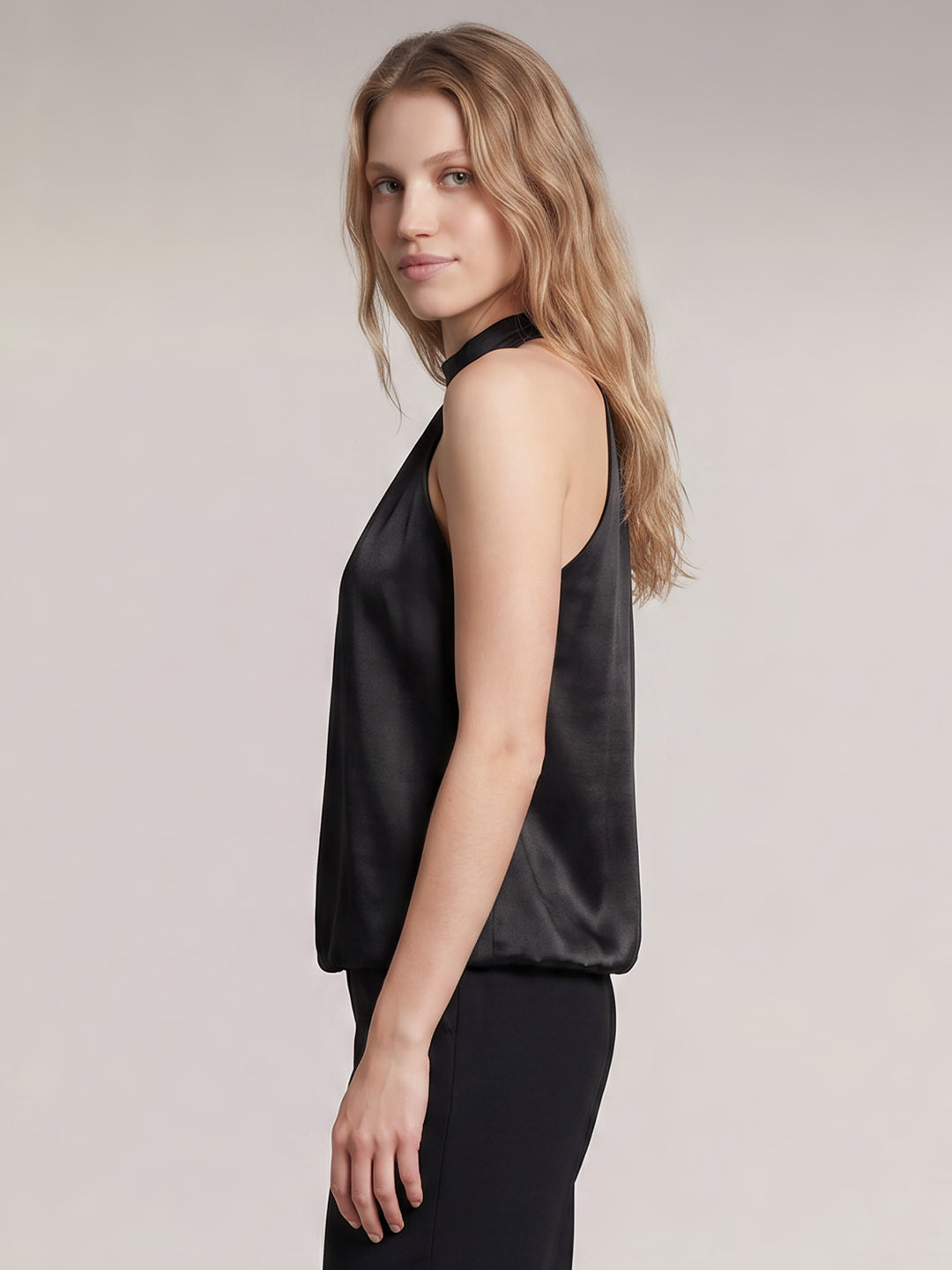 Black Bubble Hem Top