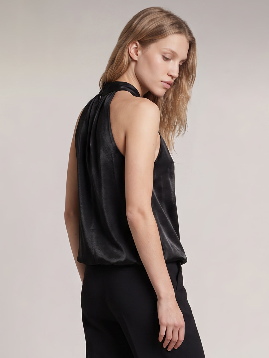 Black Bubble Hem Top