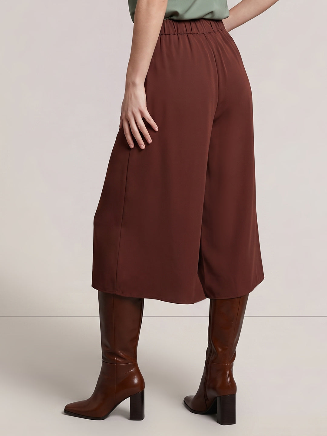 Dark Brown Mid Rise Culottes