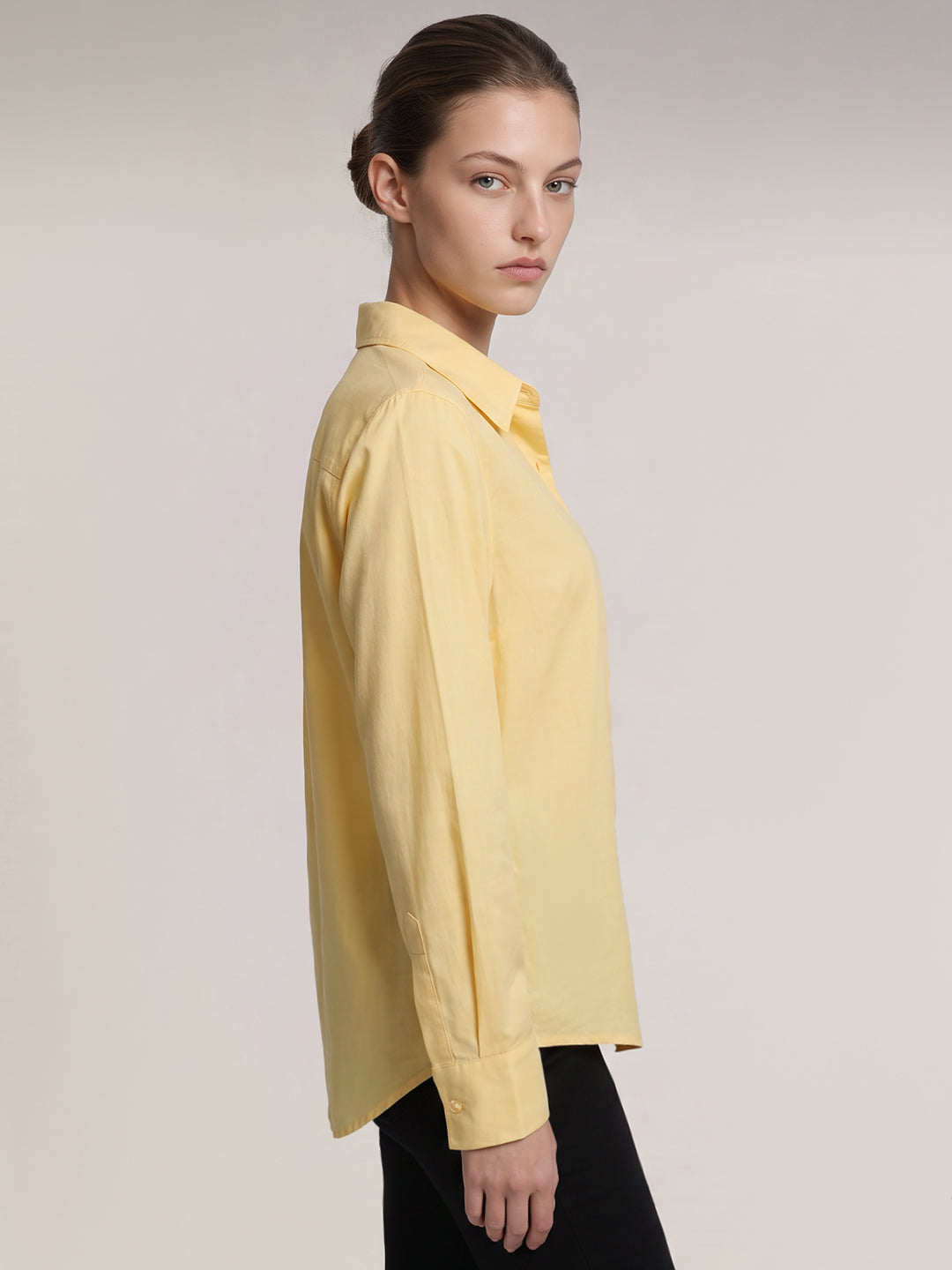 Yellow Linen Blend Shirt