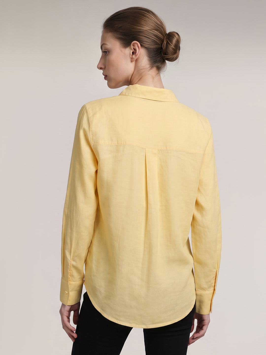 Yellow Linen Blend Shirt