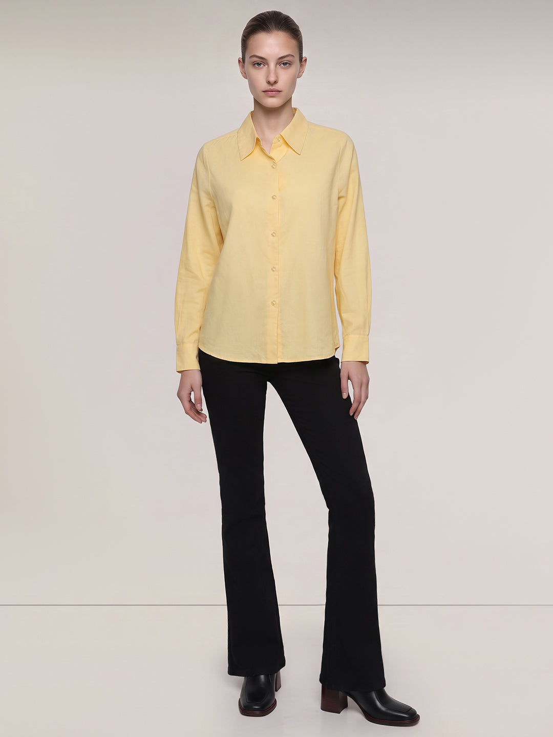 Yellow Linen Blend Shirt