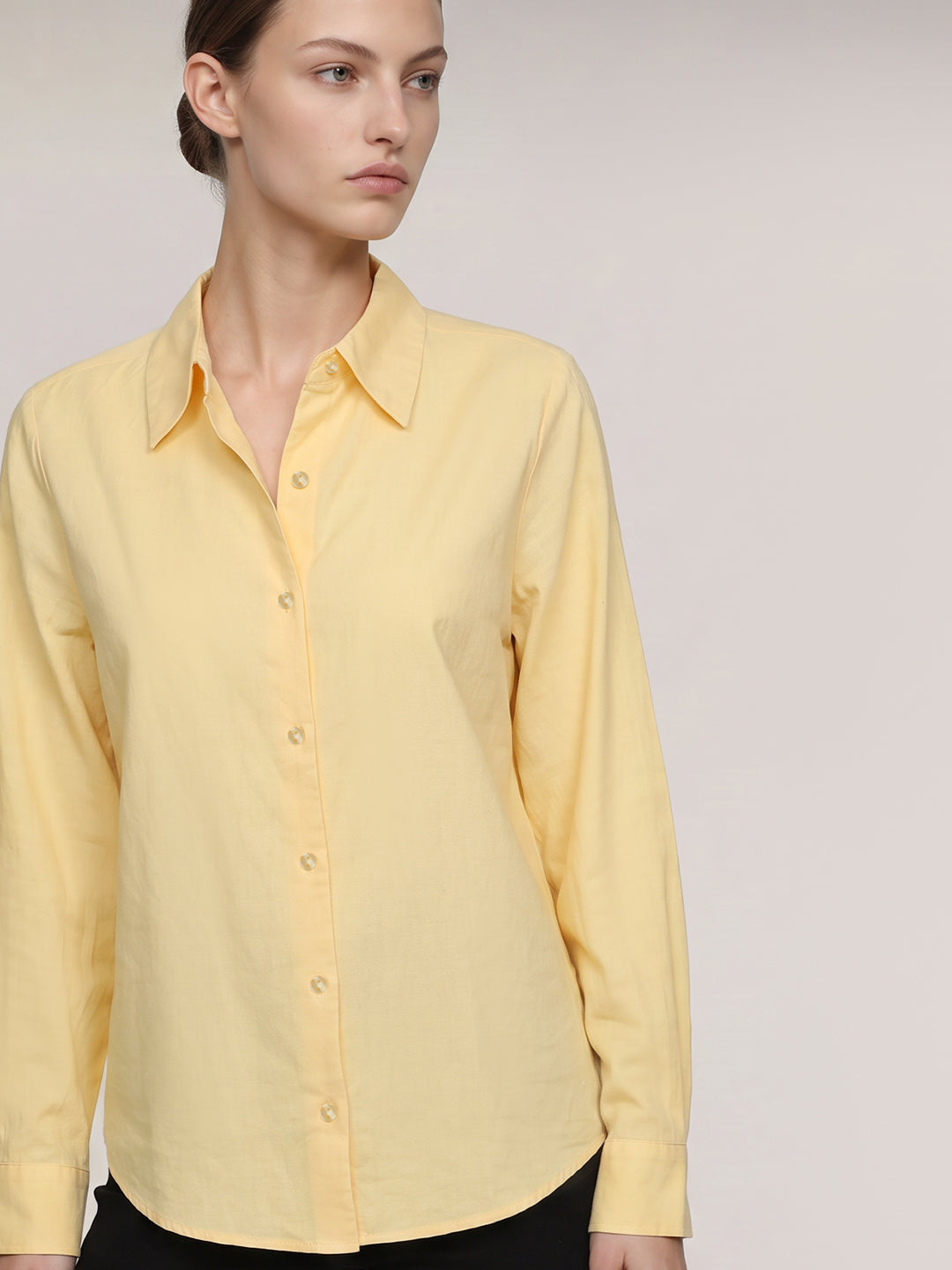 Yellow Linen Blend Shirt