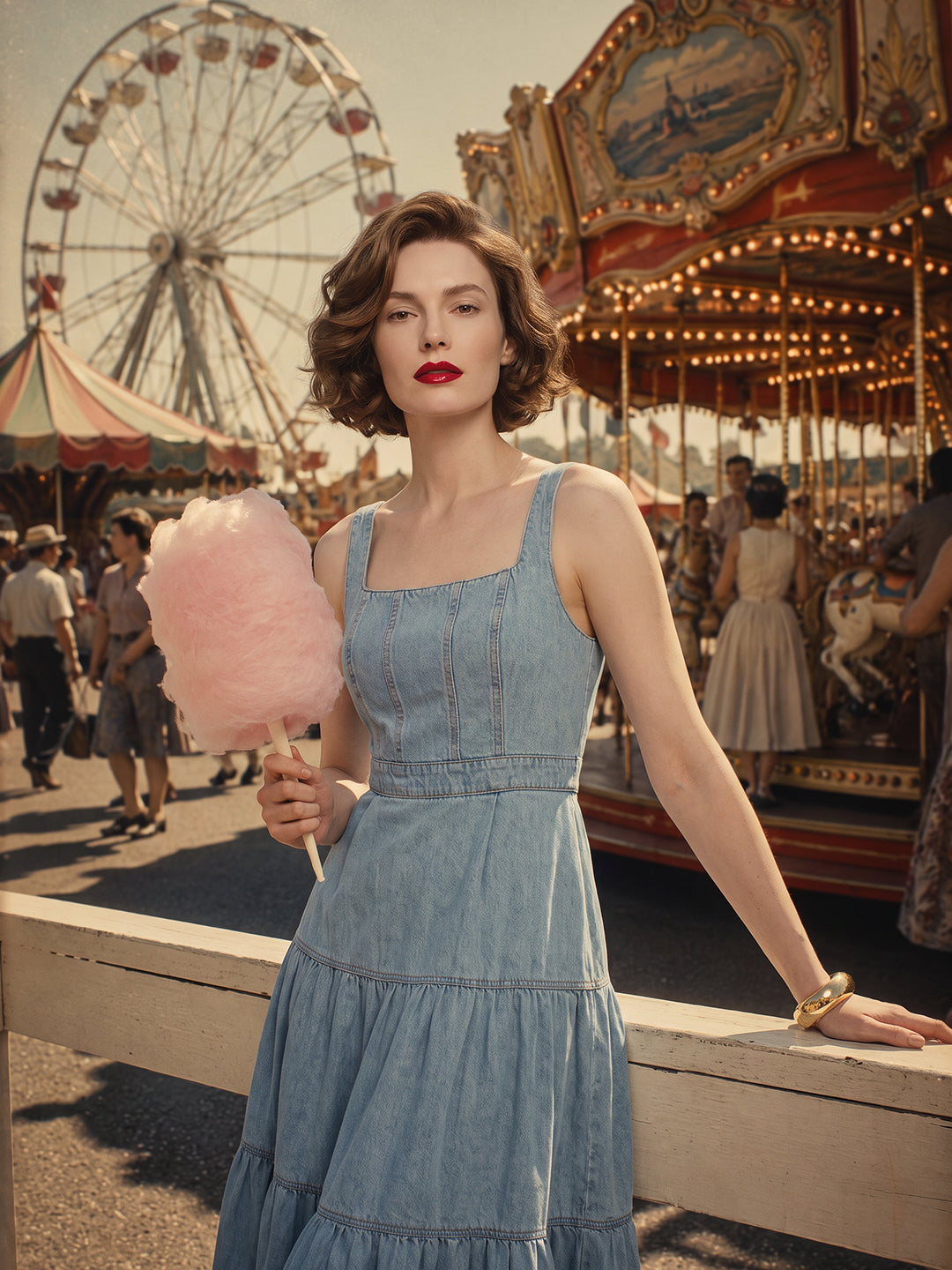 VERO MODA X Marilyn Monroe Denim Midi Dress