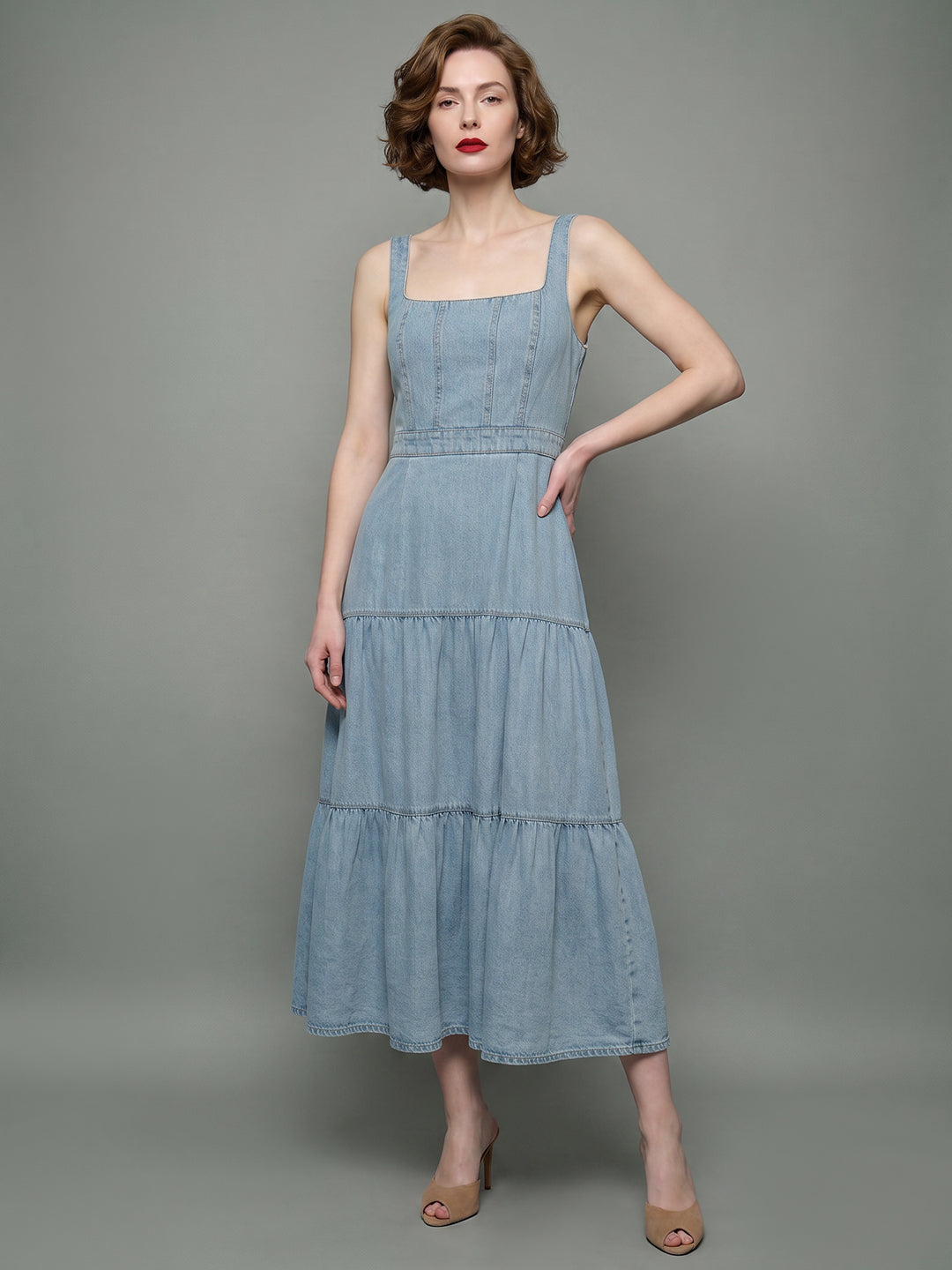 VERO MODA X Marilyn Monroe Denim Midi Dress