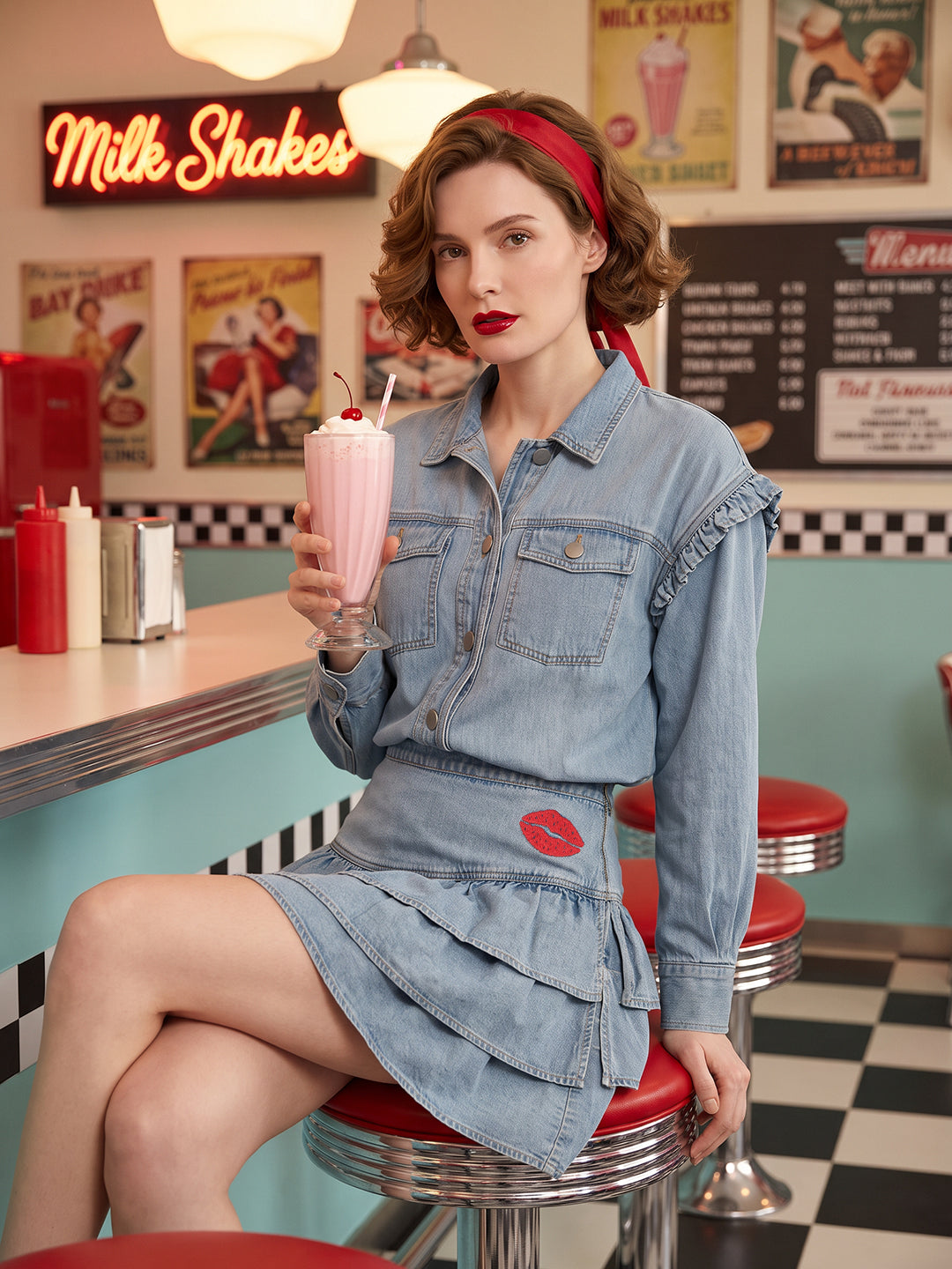 VERO MODA X Marilyn Monroe Denim Mini Skirt