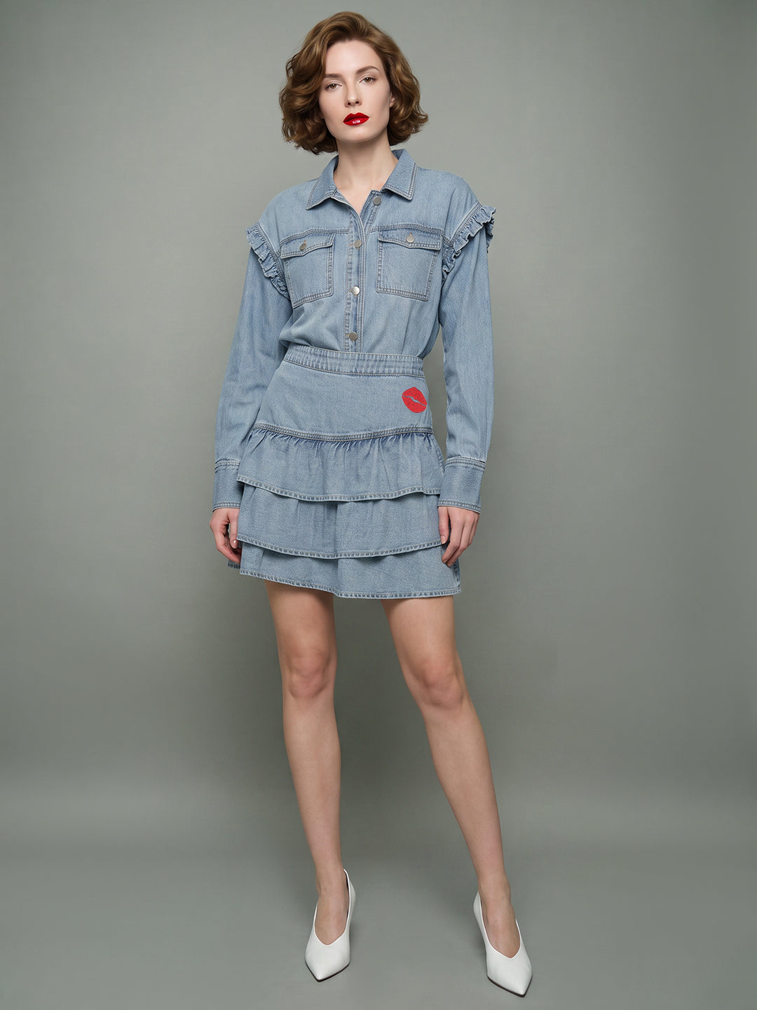 VERO MODA X Marilyn Monroe Denim Mini Skirt