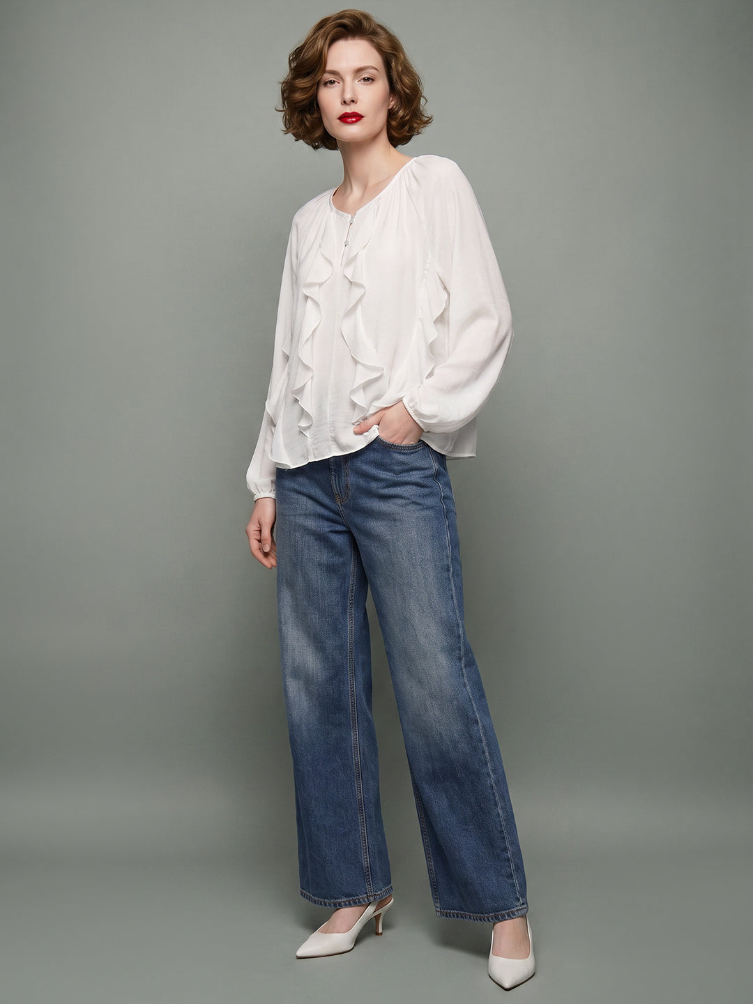 VERO MODA X Marilyn Monroe Ruffle Detail Top