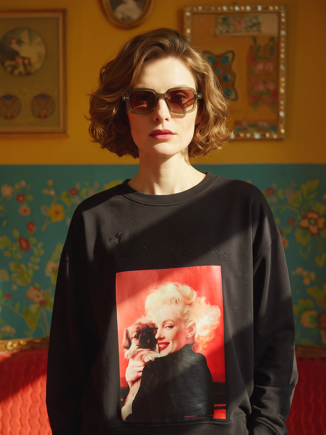 VERO MODA X Marilyn Monroe Black Printed Sweatshirt