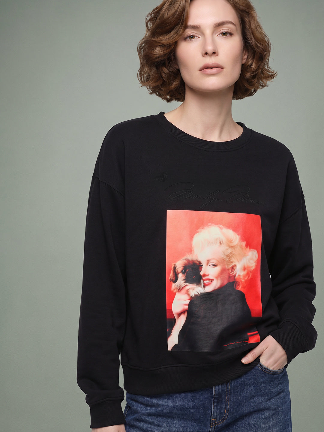 VERO MODA X Marilyn Monroe Black Printed Sweatshirt