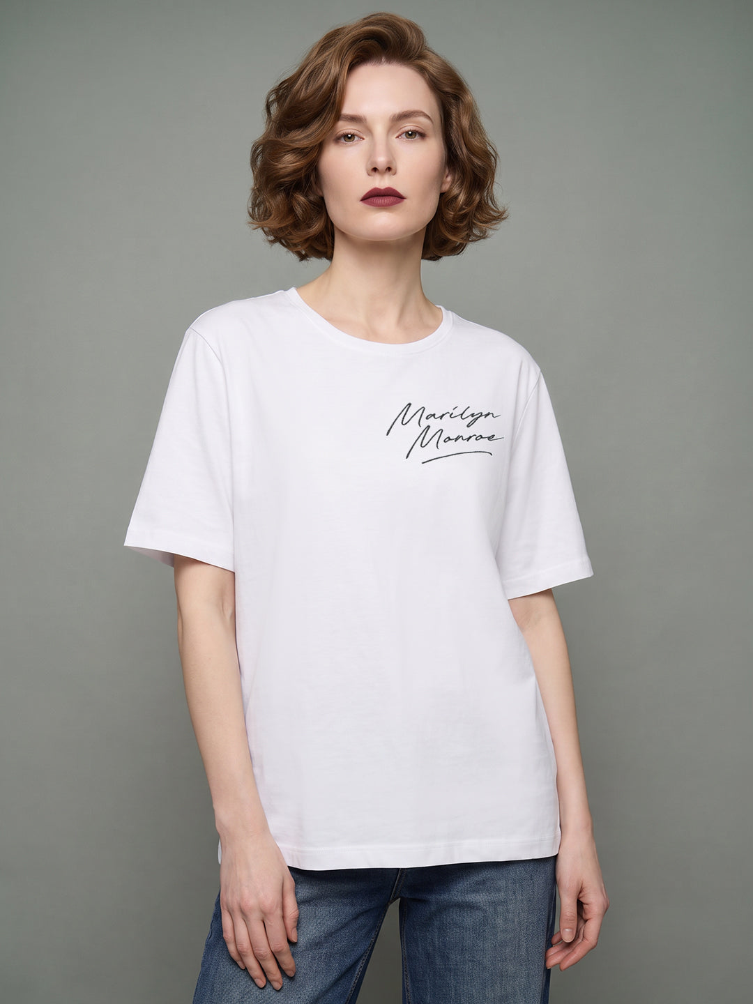 VERO MODA X Marilyn Monroe White Printed T-shirt