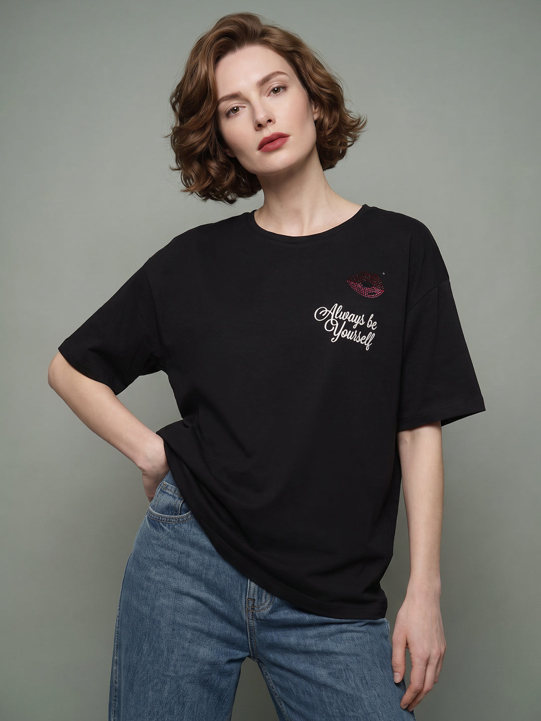 VERO MODA X Marilyn Monroe Black Printed T-shirt