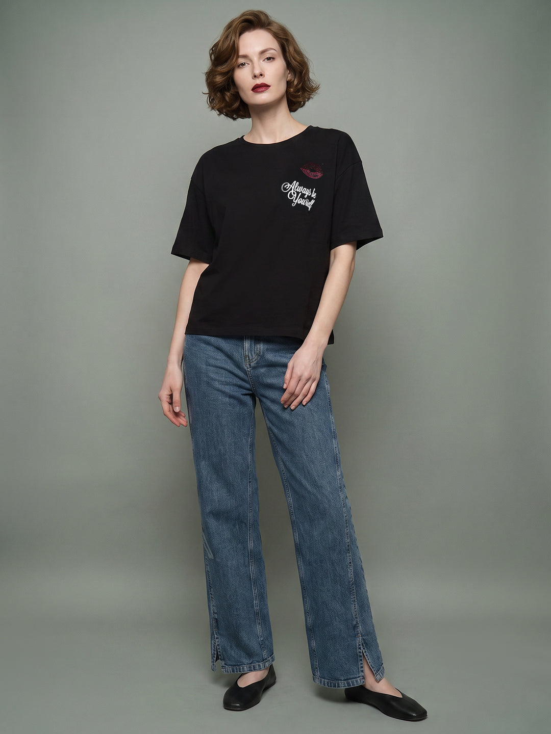 VERO MODA X Marilyn Monroe Black Printed T-shirt