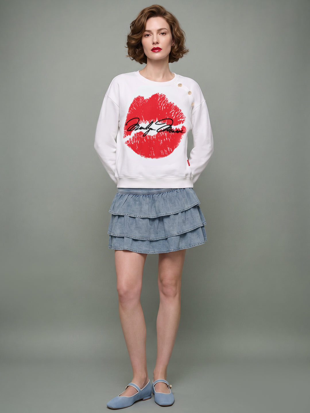 VERO MODA X Marilyn Monroe Full Sleeves Printed Sweatshirt