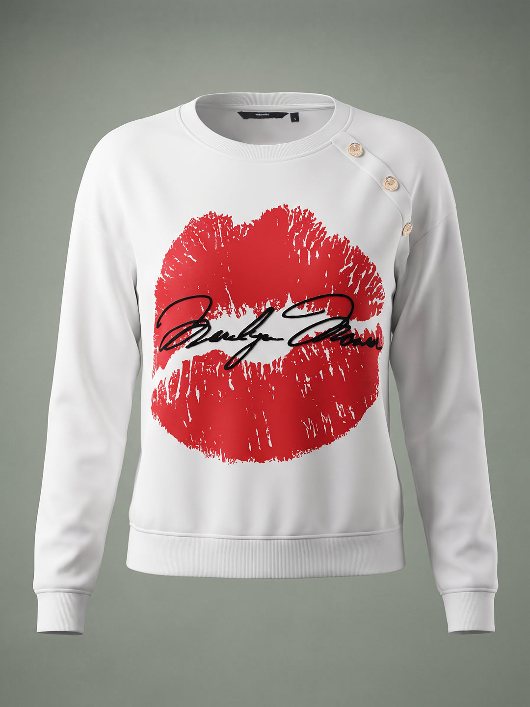 VERO MODA X Marilyn Monroe Full Sleeves Printed Sweatshirt