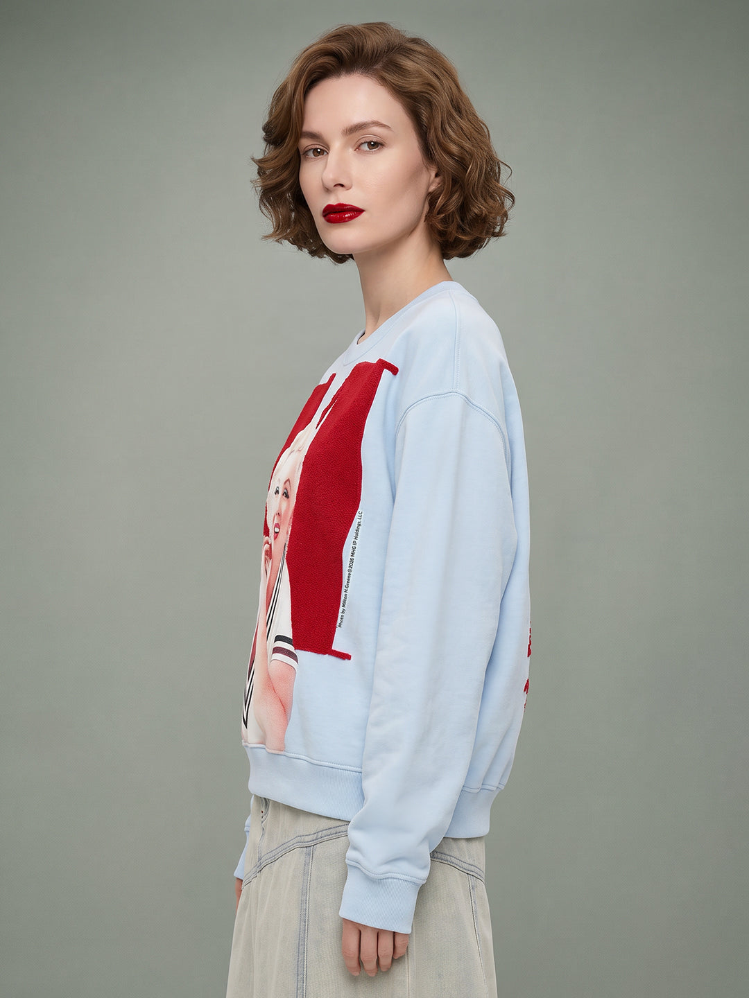 VERO MODA X Marilyn Monroe Blue Printed Sweatshirt