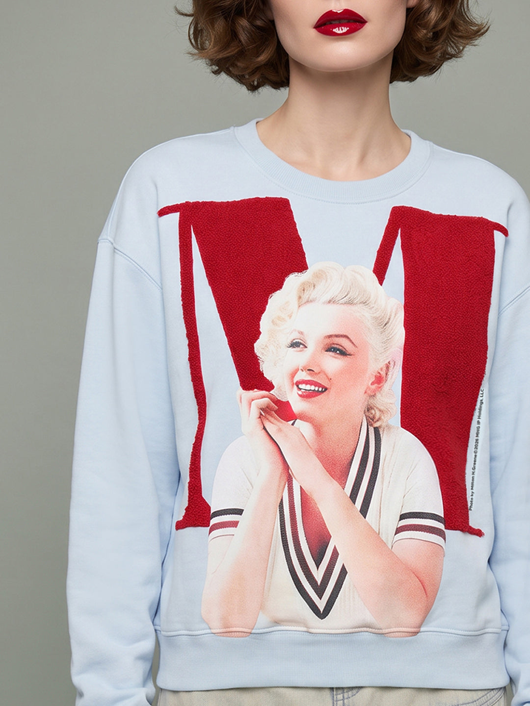 VERO MODA X Marilyn Monroe Blue Printed Sweatshirt
