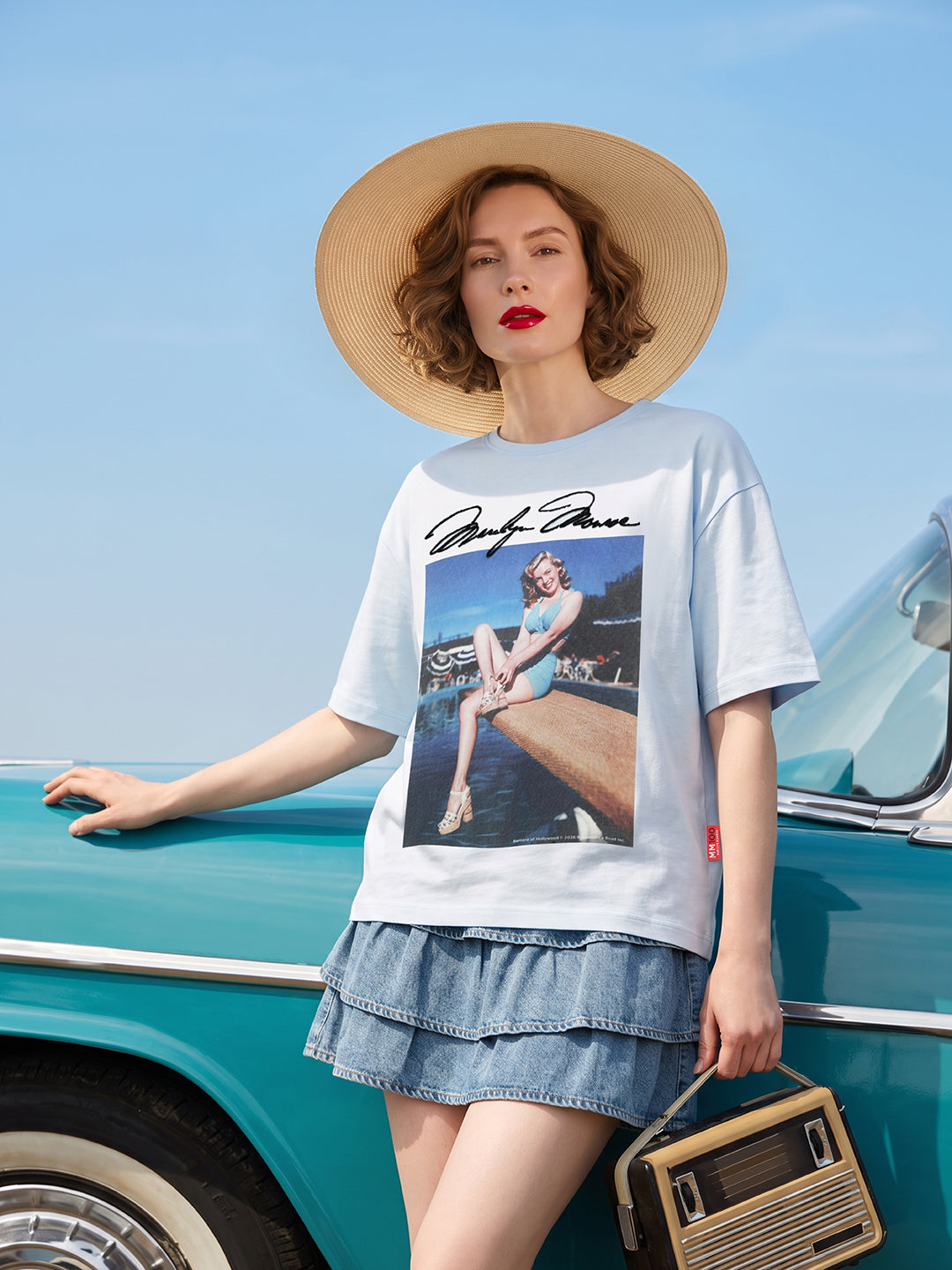 VERO MODA X Marilyn Monroe Blue Printed T-shirt