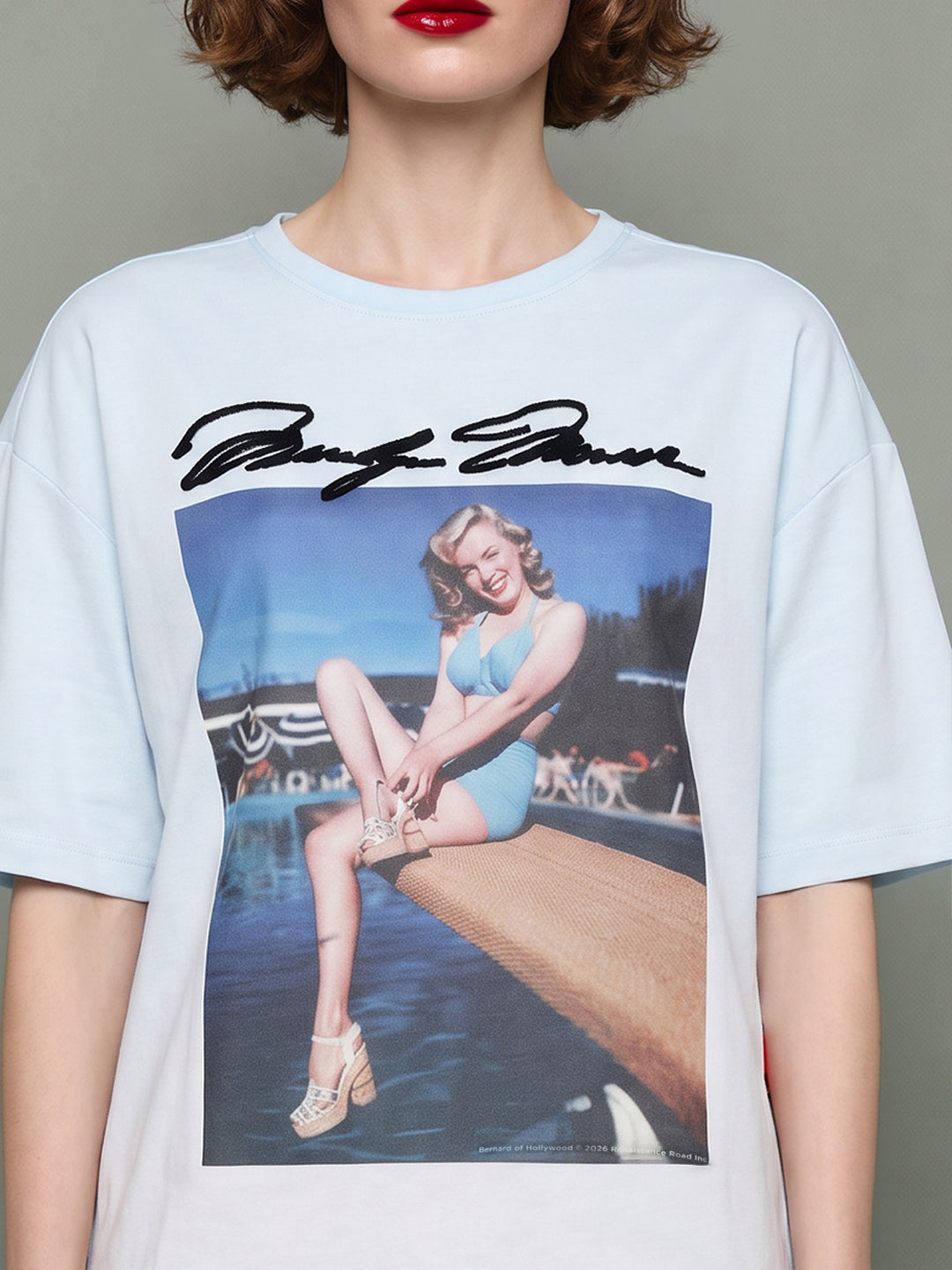 VERO MODA X Marilyn Monroe Blue Printed T-shirt