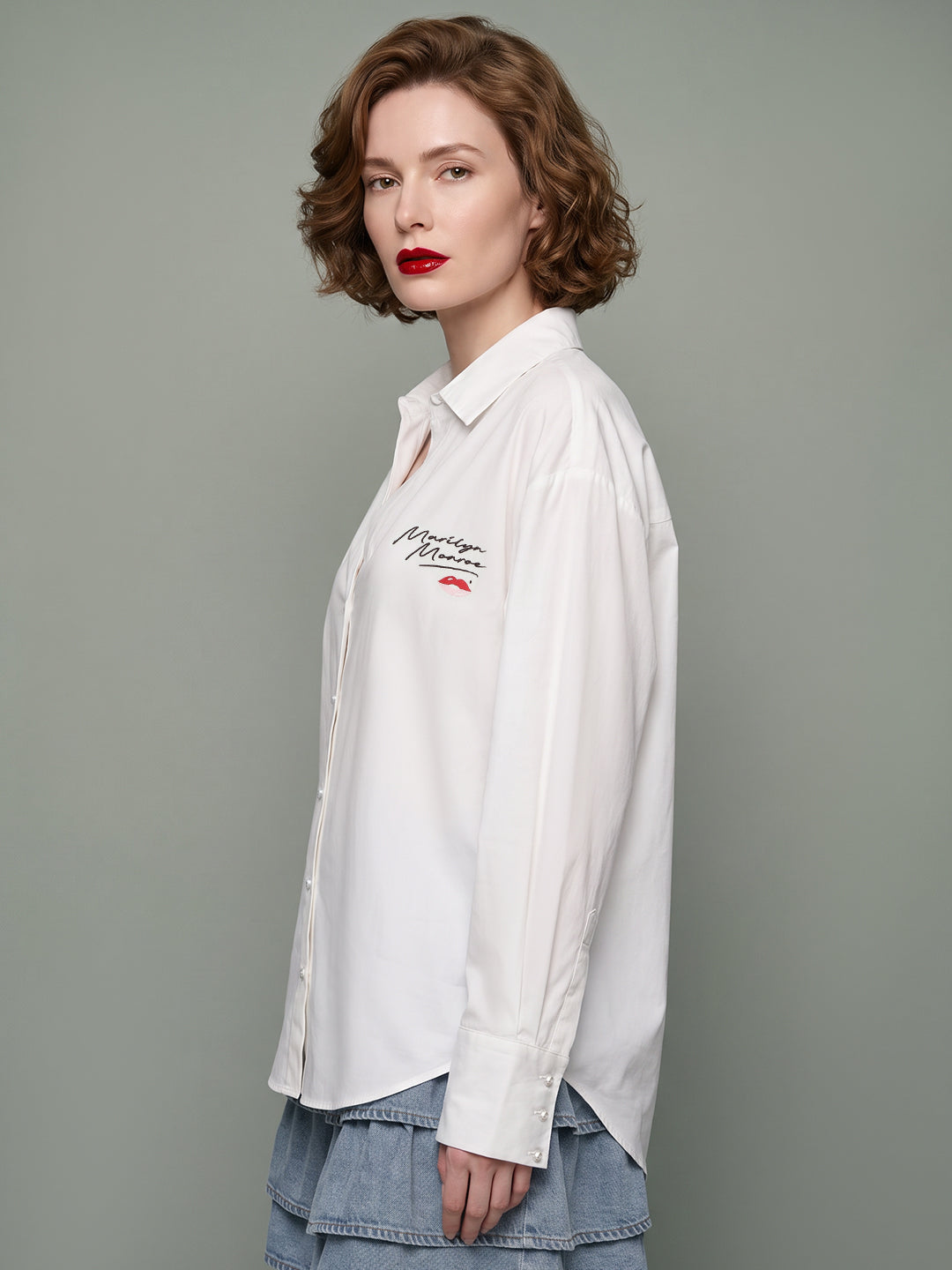 VERO MODA X Marilyn Monroe  Off-White Printed Shirt