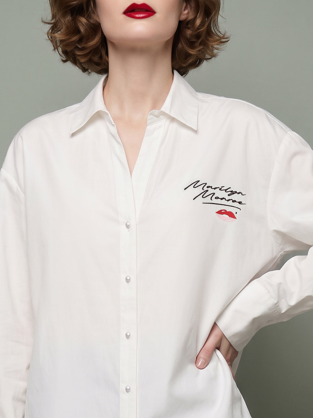 VERO MODA X Marilyn Monroe  Off-White Printed Shirt