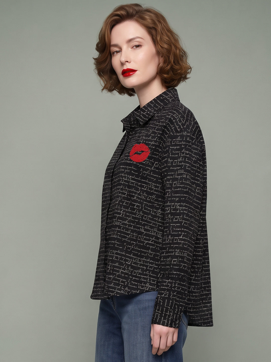 VERO MODA X Marilyn Monroe Black Printed Shirt