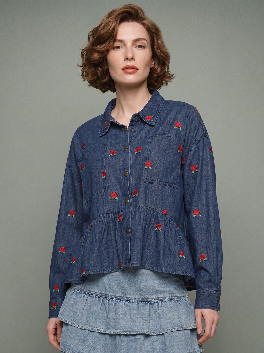 VERO MODA X Marilyn Monroe Printed Denim Shirt