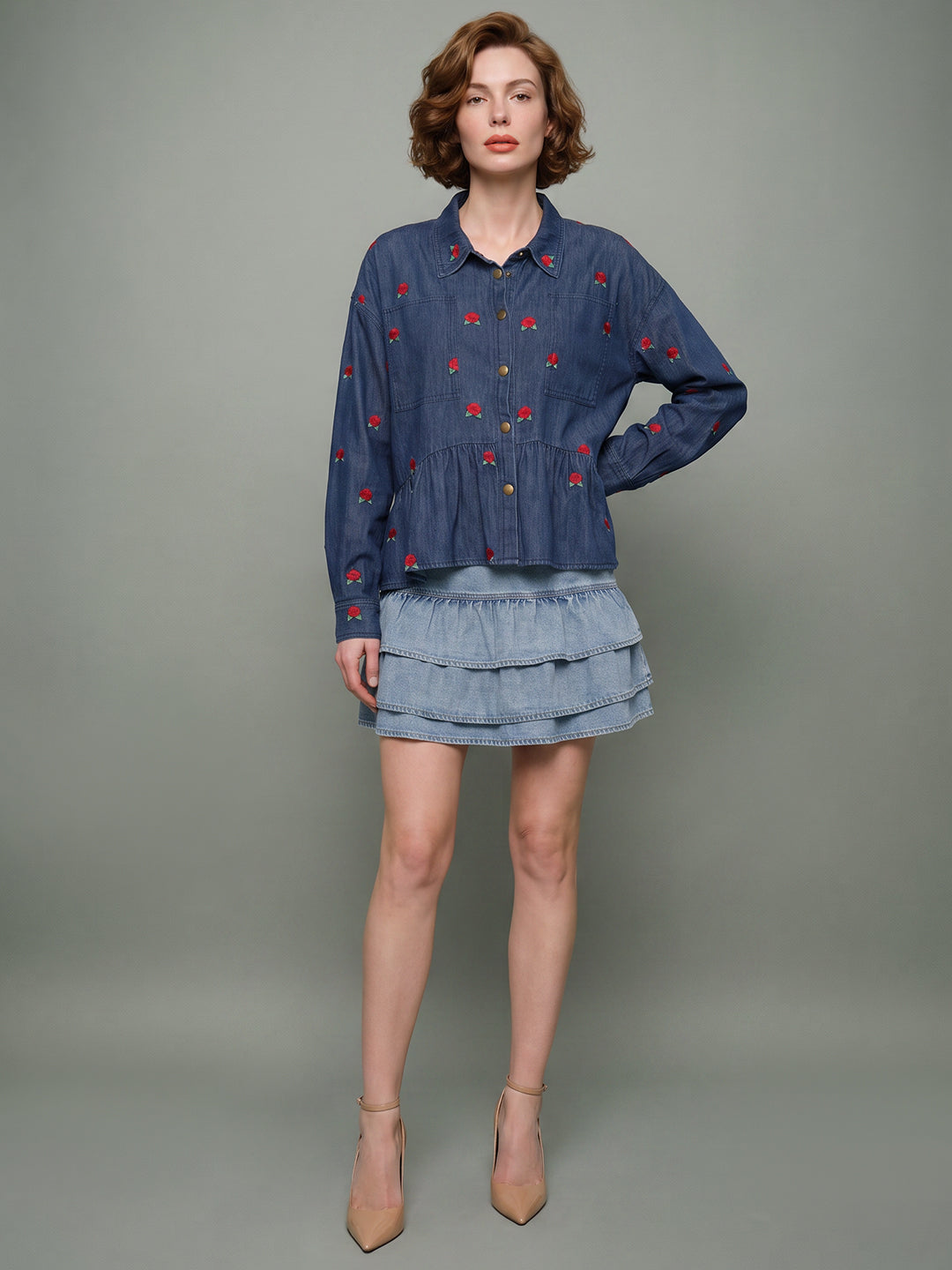 VERO MODA X Marilyn Monroe Printed Denim Shirt