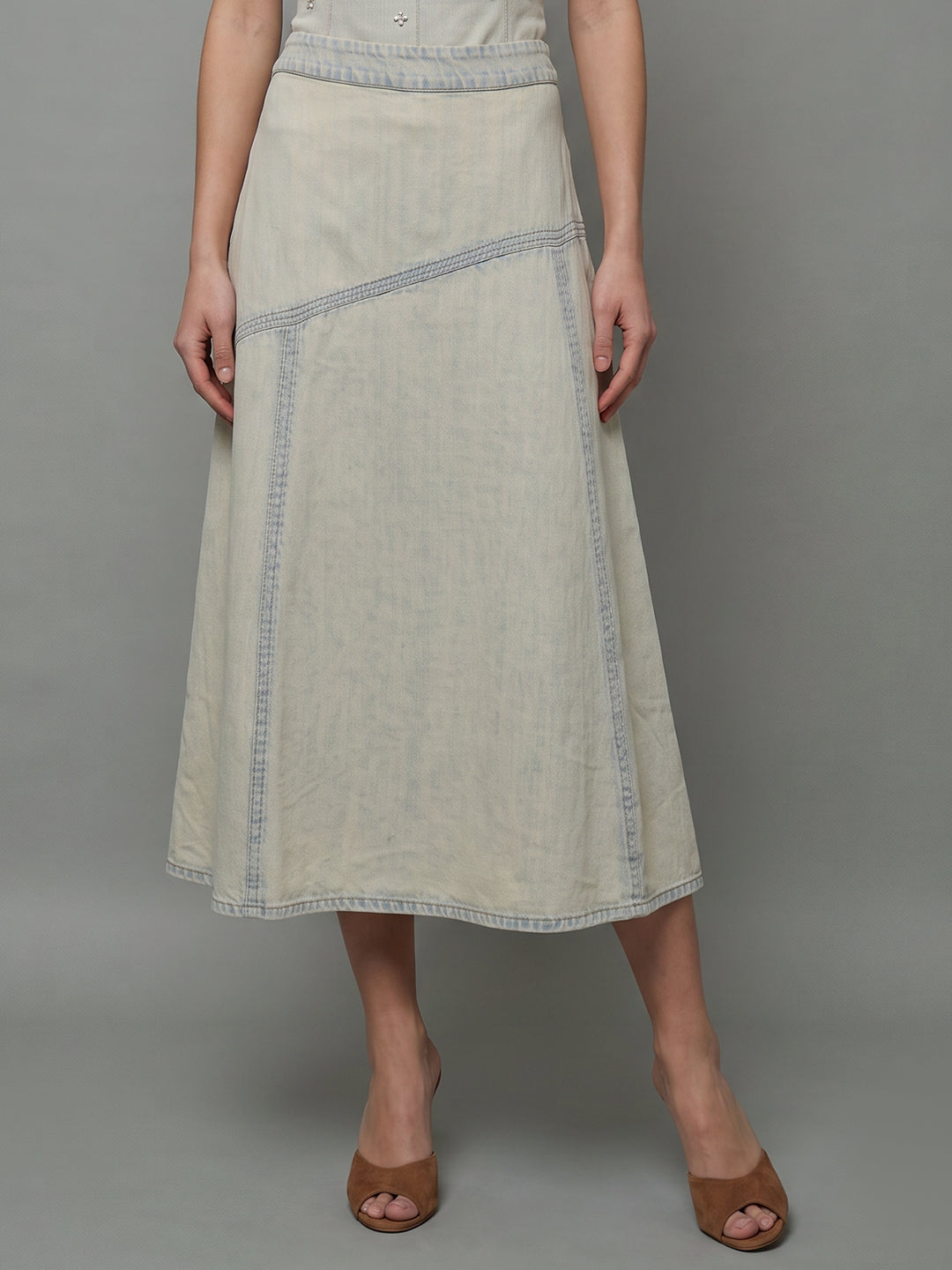 VERO MODA X Marilyn Monroe Faded Denim Skirt