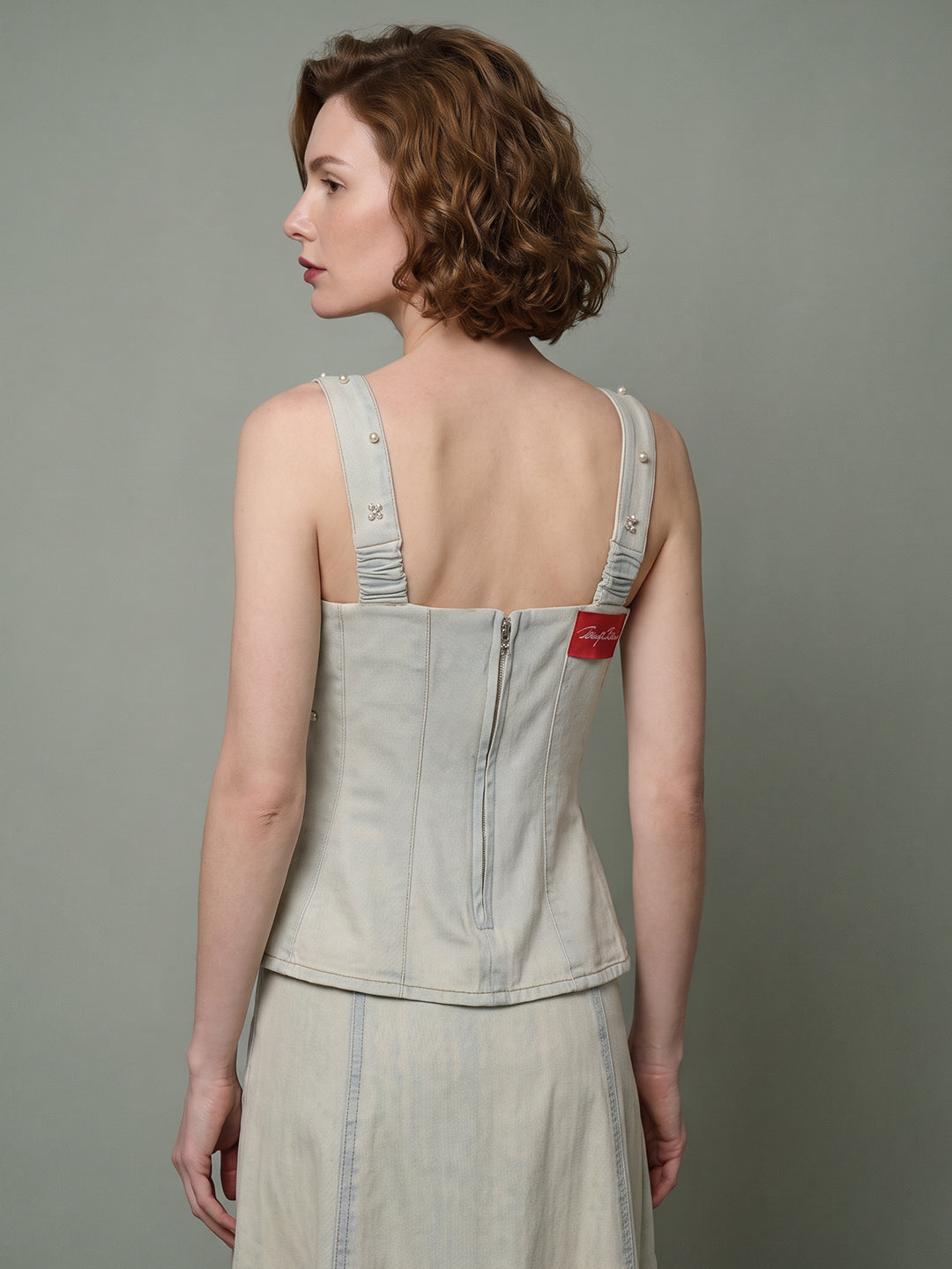 VERO MODA X Marilyn Monroe Embellished Denim Top
