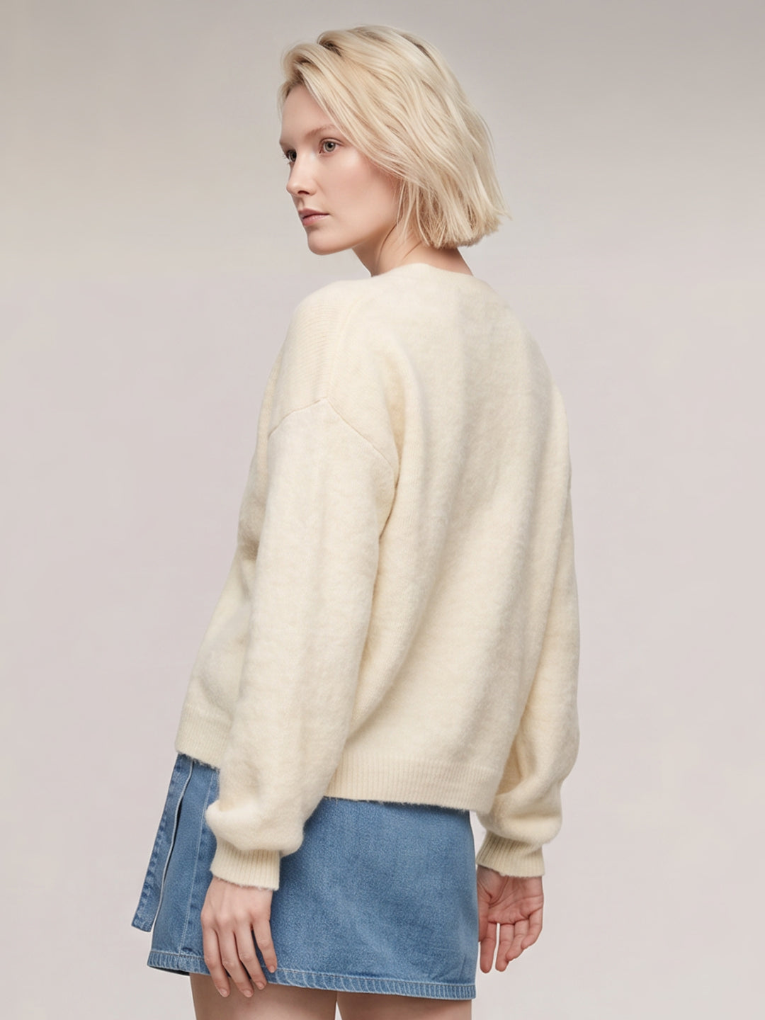Off White Floral Cardigan