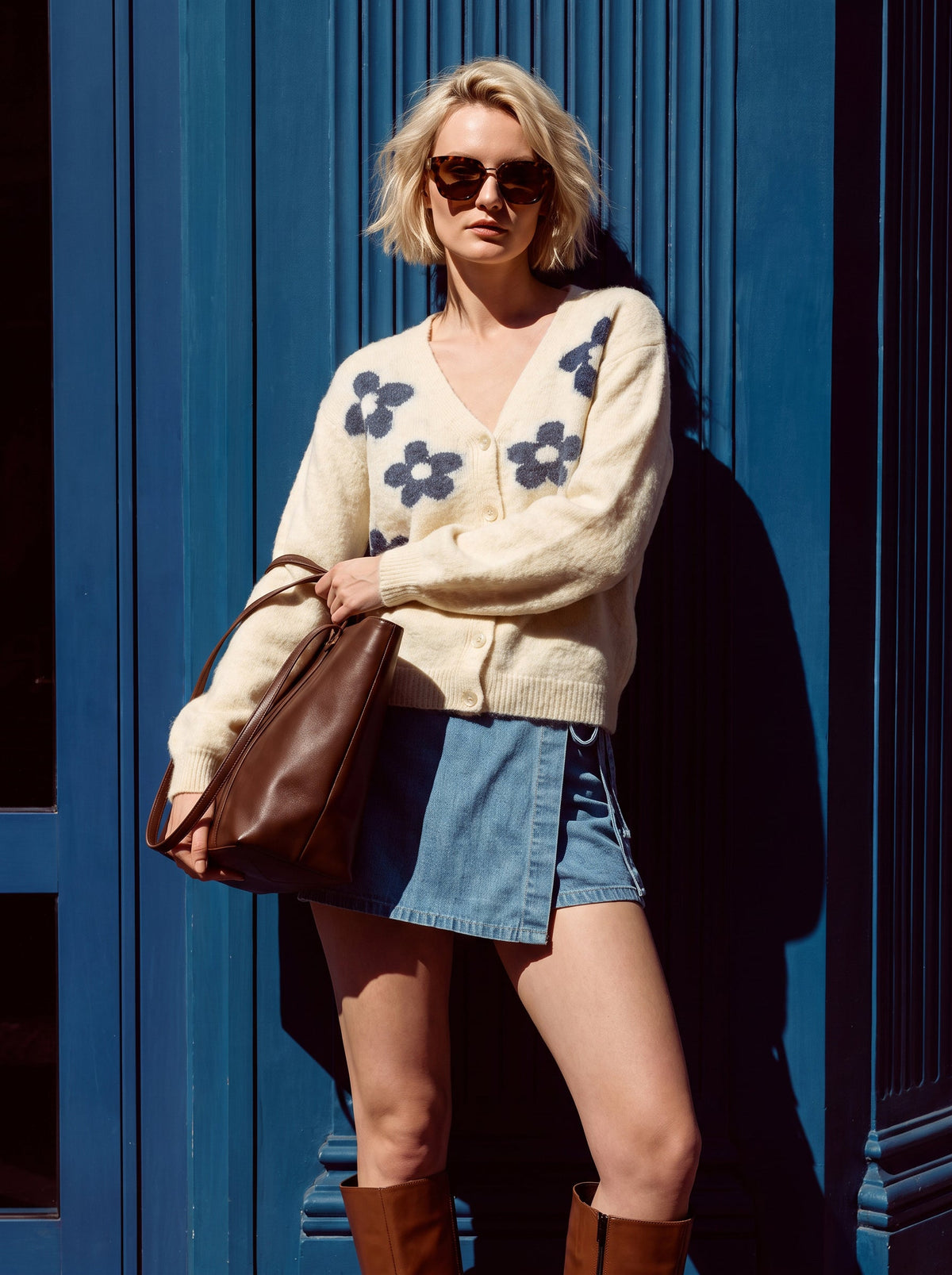 Off White Floral Cardigan