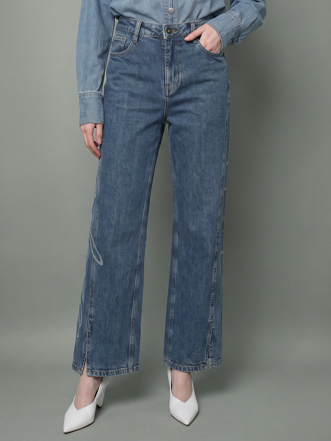 VERO MODA X Marilyn Monroe Printed Wide Leg Jeans