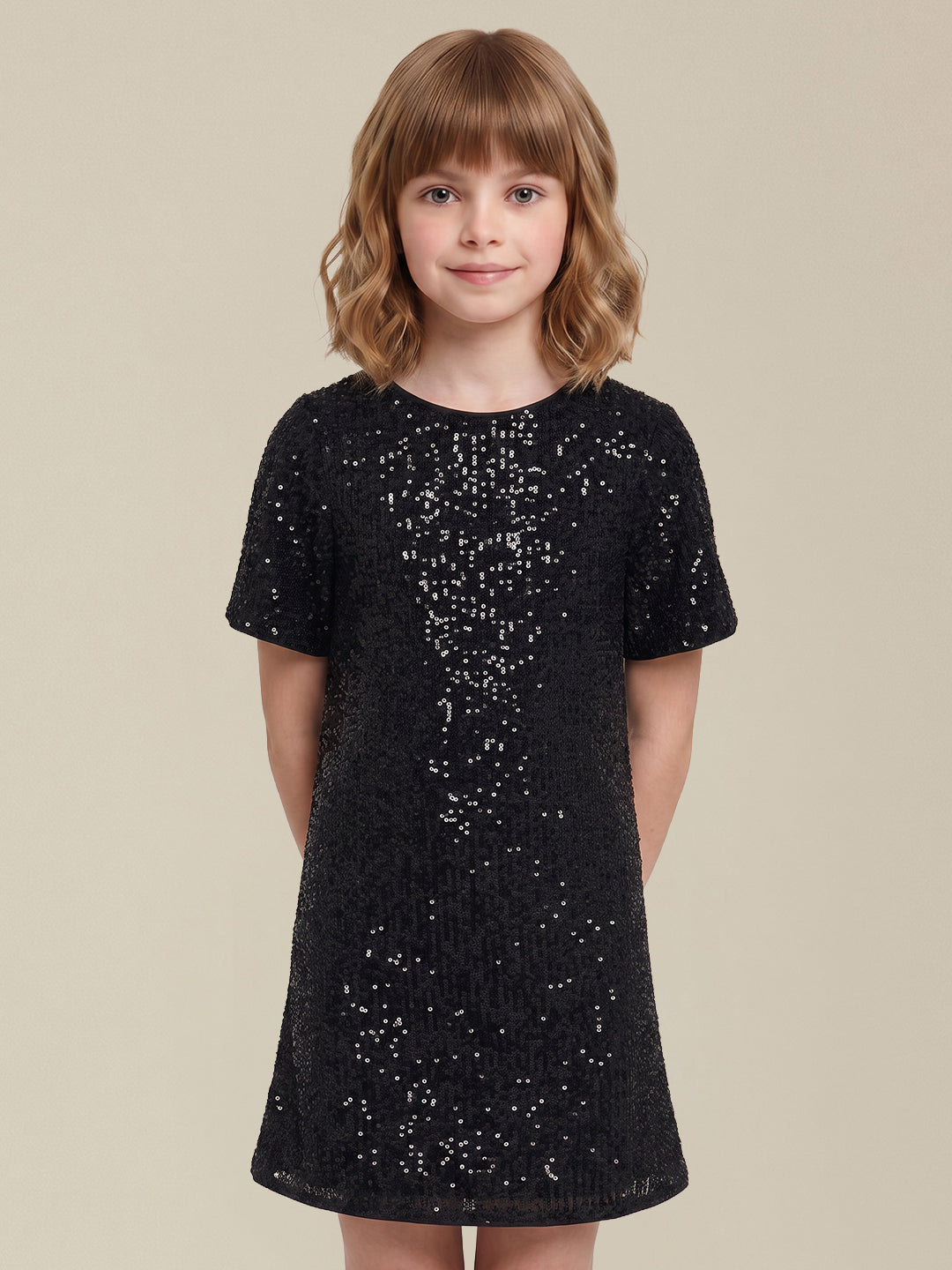 GIRLS Black Embellished Dress