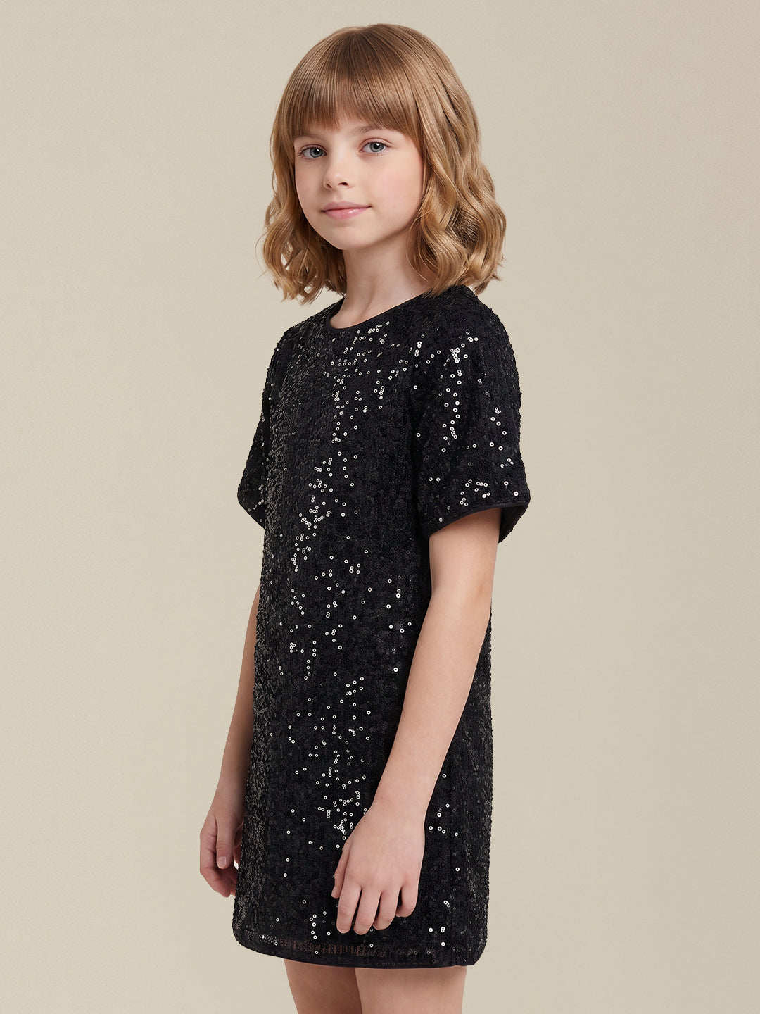 GIRLS Black Embellished Dress