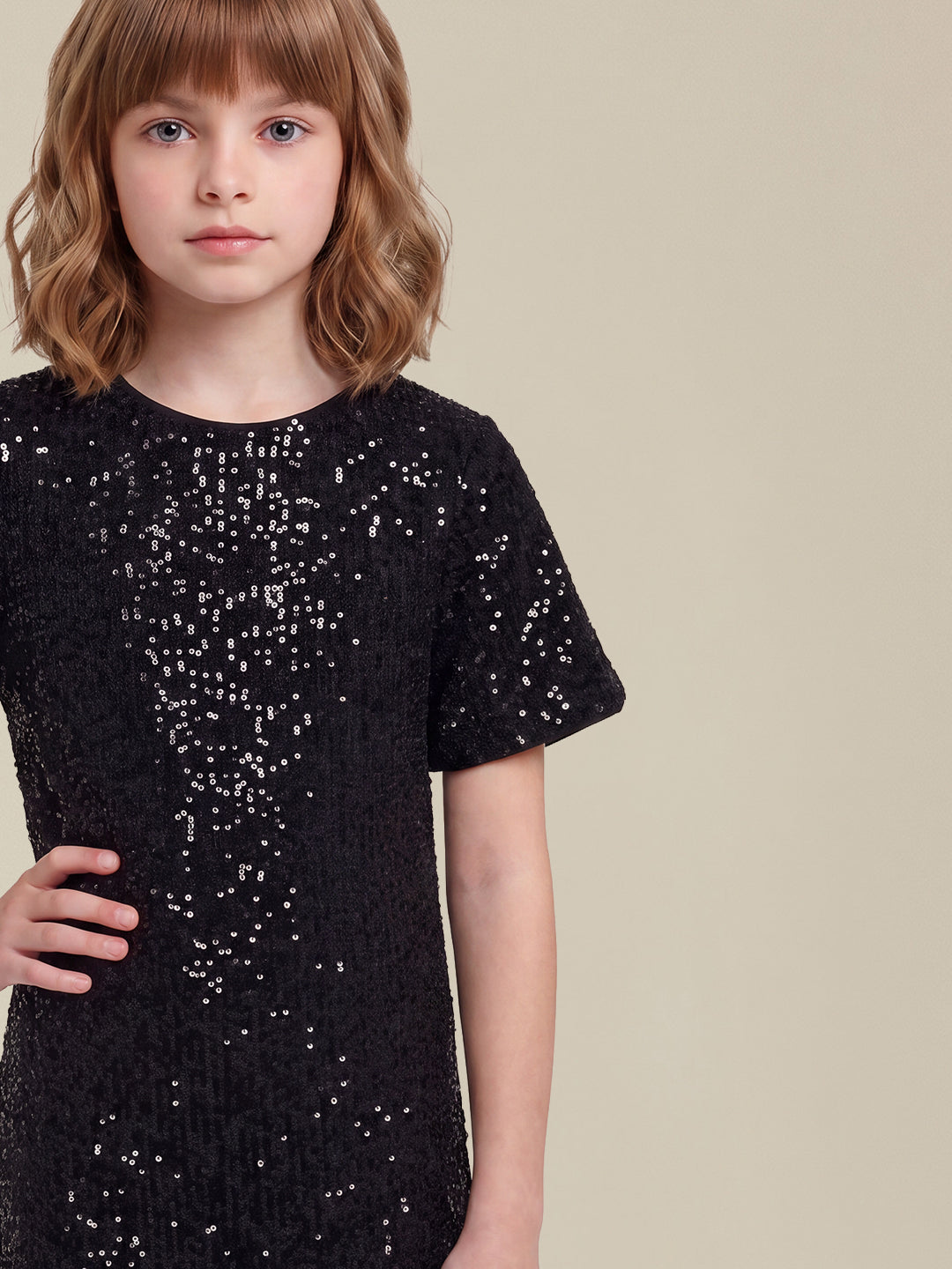 GIRLS Black Embellished Dress