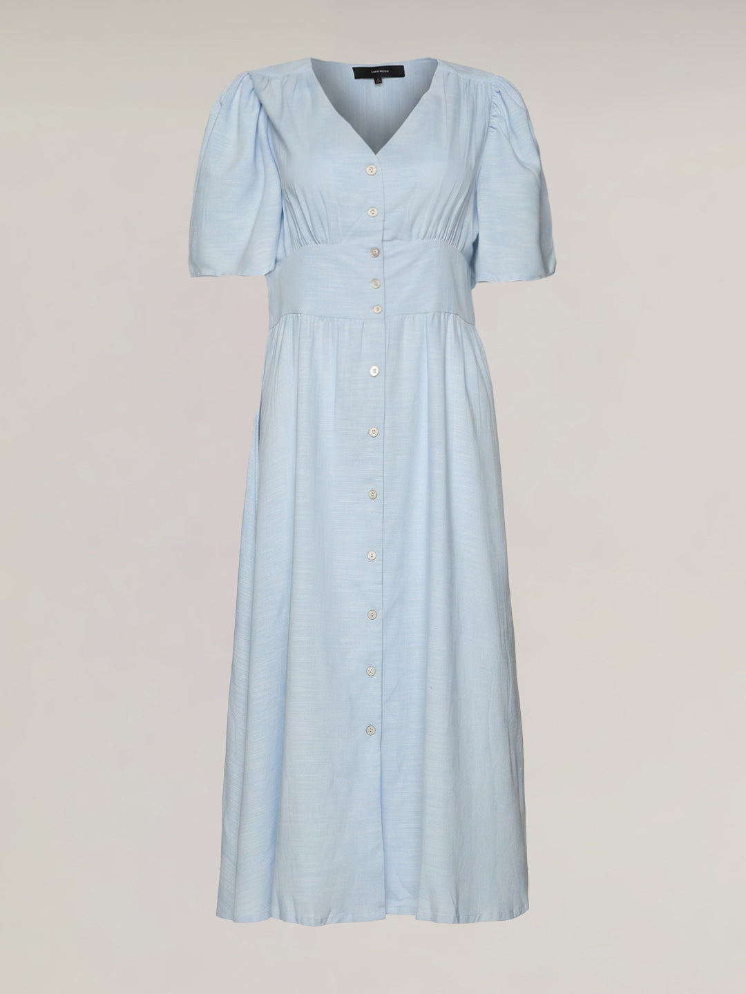 Light Blue V Neck Midi Dress