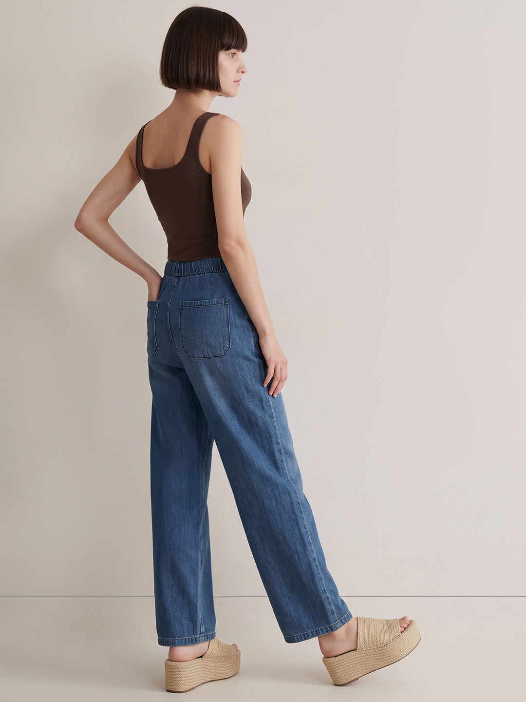 Dark Blue Wide Leg Jeans