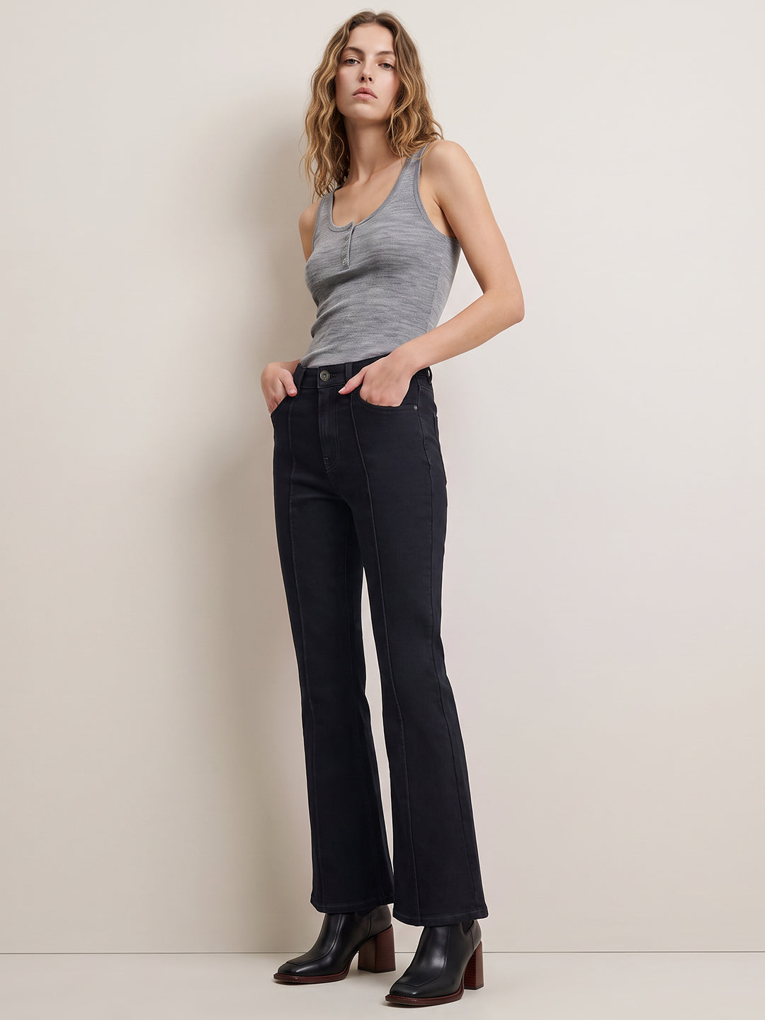 Dark Blue High Rise Bootcut Jeans
